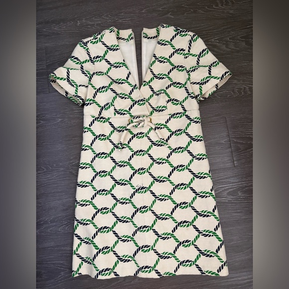 Tory Burch Dresses & Skirts - Tory Burch Elegant Cream Fabric- Nautical Green and Blue